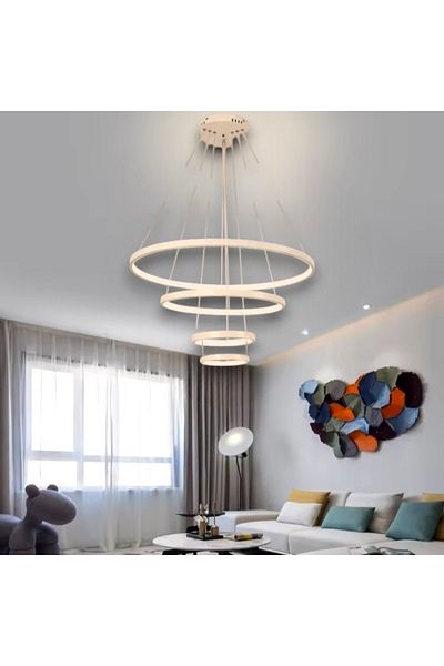 neeko Robin Modern 4-Piece Pendant Lamp - Chandelier White Case for Daylight