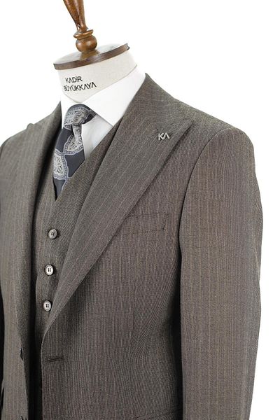 Kadir Büyükkaya Men's Breathable Suit with Vest - Kav1043W