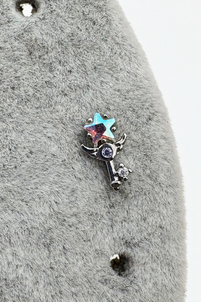 DM AKSESUAR Kıkırdak Helix Tragus Conch Flat Lobe Taşlı Anahtar Model Piercing