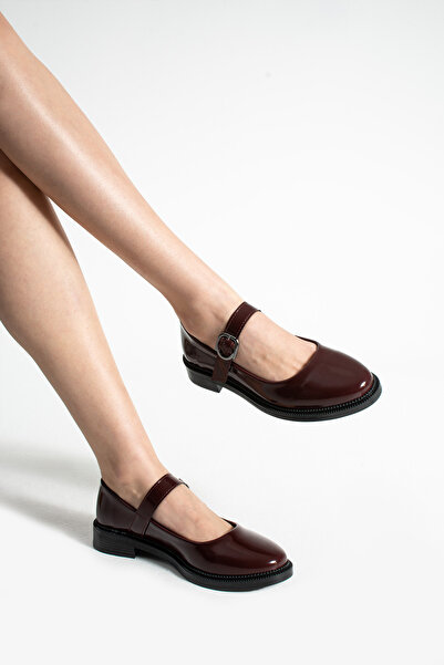 HVZ Exclusive Bordo Rugan Kadın Günlük Rahat Ergonomik Ayakkabı