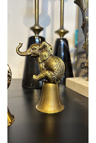 Mercan Tasarım Atölyesi OTURAN FİLLİ SEVİMLİ ÇAN MUM SÖNDÜRÜCÜ-PİRİNÇ