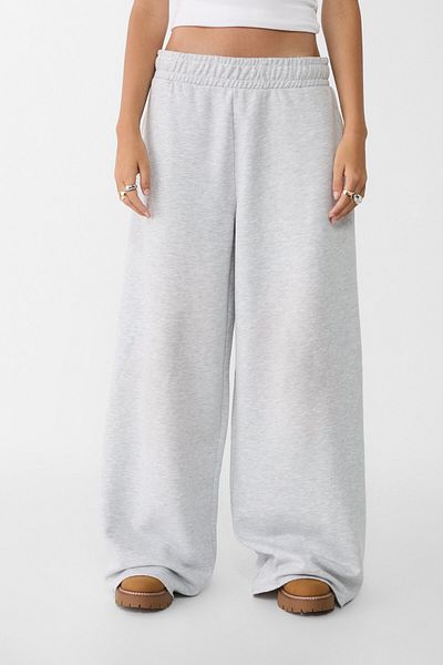 Stradivarius Wide-leg plush trousers with trim detail