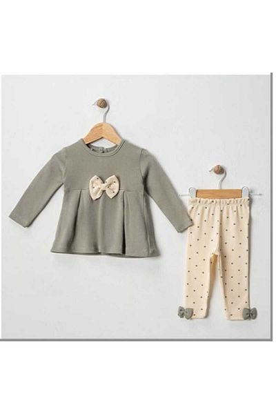 BİGÜMEX Baby Girl 2-Piece Tights Set with Ribbon