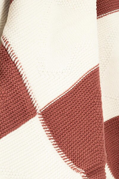 RTD&VLD Knitwear Baby Blanket White-Dried Rose 80*100cm