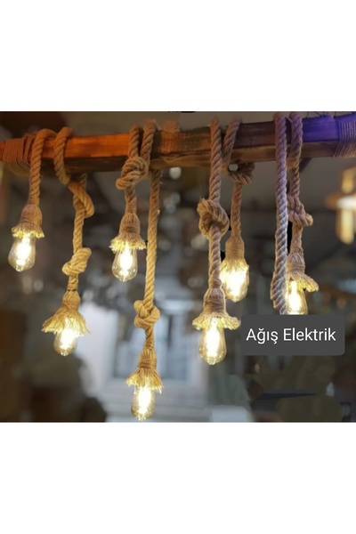 Ağış Elektrik 8 li dekoratif kütük avize