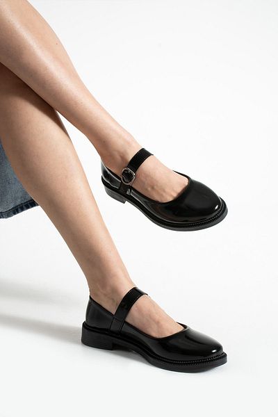 HVZ Exclusive Black Patent Leather Women's Daily Comfortable Ergonomic Shoes Mary Jane Soft Sole