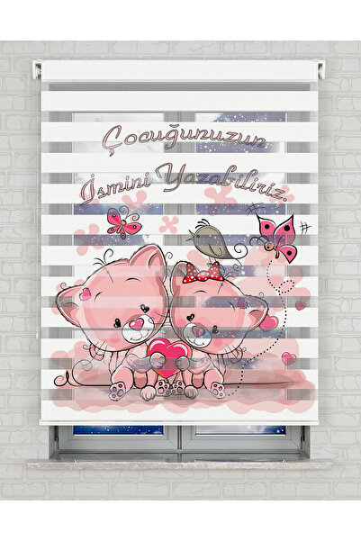 Bright Cover Şirin Kediler Baskılı Zebra Perde - Gece Gündüz Kullanıma Uygund...