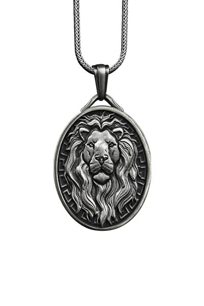 Bysilverstone Aslan Madalyon Gümüş Kolye