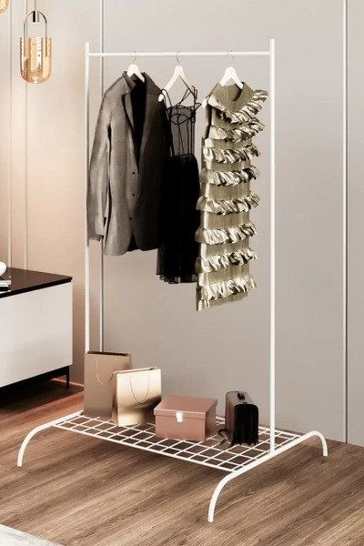 Kollektiv Home Elbise Askılığı Konfeksiyon Ayaklı Askılık Tek Raflı 148x106