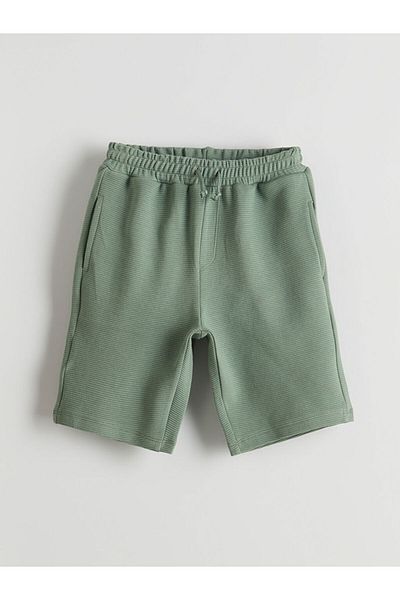 LC Waikiki Green Basic Boy's Shorts with Elastic Waist