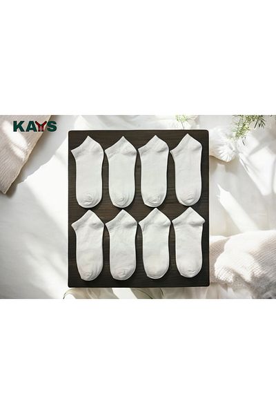 KAYSSOCK 10 Pack Regular Style Plain White Booties Socks