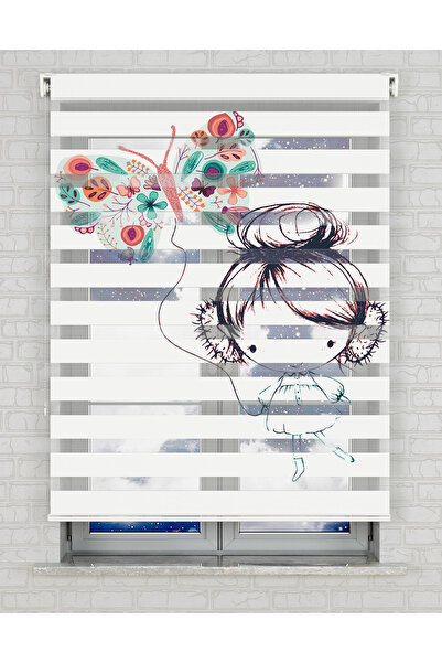 AD Home Πολύχρωμη κουρτίνα ζέβρας με στάμπα πεταλούδας - Κουρτίνα για βρεφικό...