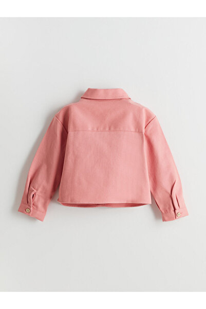 LC Waikiki LCW Kids Düğmeli Gömlek Yaka Basic Kız Çocuk Ceket