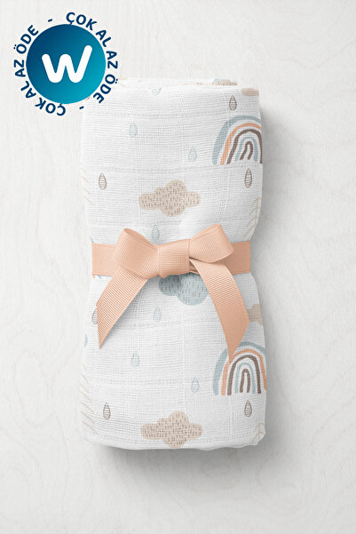 Wheeppo بطانية أطفال موسلين متعددة الأغراض بألوان قوس قزح - Xl 75x100 سم