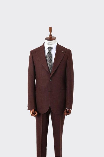 Kadir Büyükkaya Costum plisat pentru bărbați - Croială modernă KAW1331W