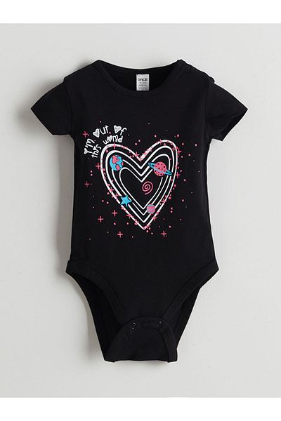 LC Waikiki New Season Crew Neck Printed Baby Girl Citcitli Bodysuit - S5L666Z1