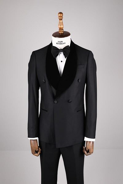 Kadir Büyükkaya Men's Double Breasted Tuxedo Suit-Kav1513S