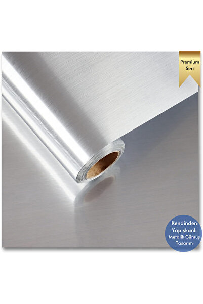 TechnoSmart 60cm×300cm Kendinden Yapışkanlı Metalik Folyo Mutfak Dolap Masa Kaplama Duvar Kağıdı