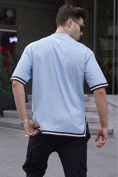 Madmext Baby Blue Crew ριγέ μπλουζάκι 6097