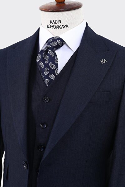 Kadir Büyükkaya Slim Fit Yelekli Erkek Takım Elbise - Şık Ve Rahat Viskon Karışımlı-kaw1049s
