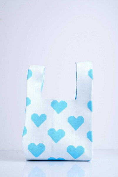 Sebir Moda Geantă de mână tricotată cu model de inimă