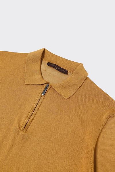 Kadir Büyükkaya Zippered Polo Collar Men's Cotton Knitwear Sweater-Kaw6700W