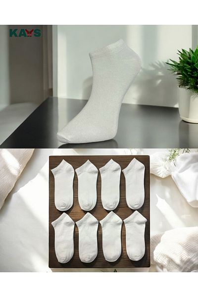 KAYSSOCK 10 Pack Regular Style Plain White Booties Socks