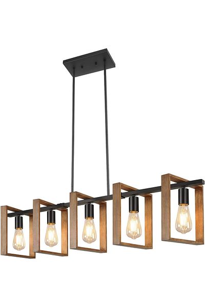 A F N LIGHTING A F N LIGHTINGS 5-Light Farmhouse Kitchen Island Light, Black Modern Pendant Light Fixture