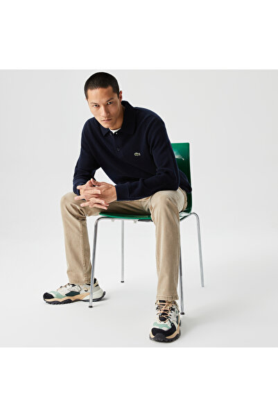 Lacoste Erkek Polo Yaka Yün Lacivert Kazak