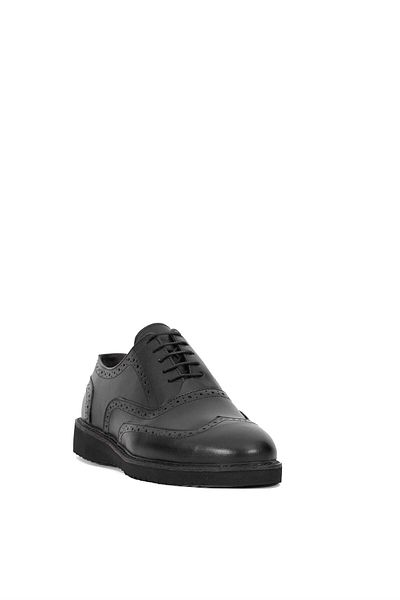 Ayakkabı Fuarı Ανδρικά παπούτσια casual από γνήσιο δέρμα - Elite MSB03C Μαύρο