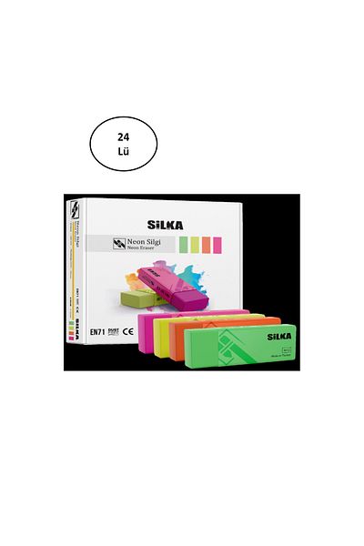 Silka Set of 24 Neon Erasers