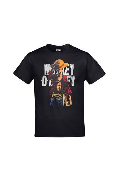 Kalic Studio One Piece Monkey D. Luffy Unisex Negru Imprimat pe spate