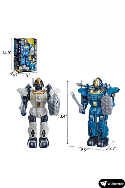 welcomein Oyuncak İnteraktif Pilli Robot Işıklı Müzikli Sesli Dans Eden Buhar Çıkartan Disk Atan Roket Atan