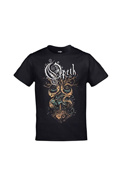 Kalic Studio Tricou unisex negru cu imprimeu Opeth Tree