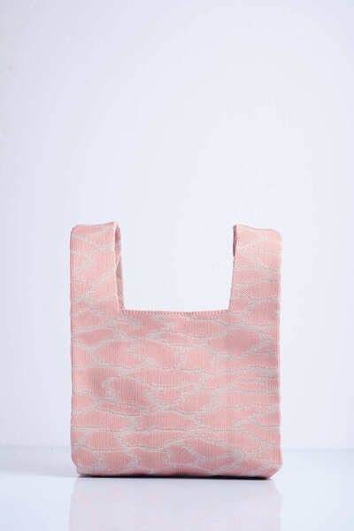 Sebir Moda Leopard Patterned Knitwear Tote Handbag