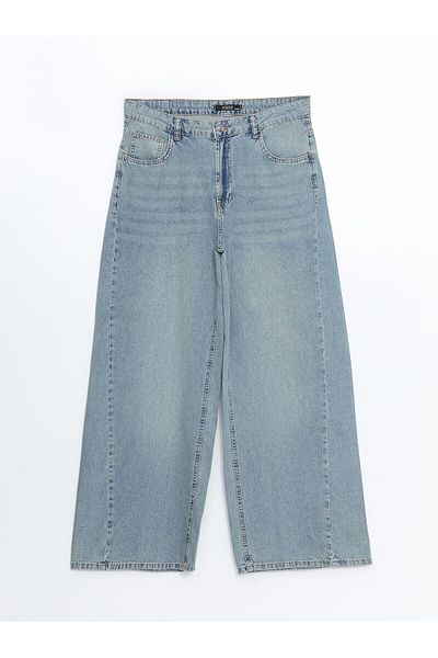 LC Waikiki Pantaloni de damă în jean Wideleg