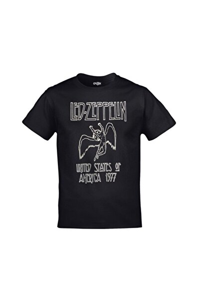 Kalic Studio Tricou cu imprimeu Led Zeppelin unisex negru Statele Unite ale A...