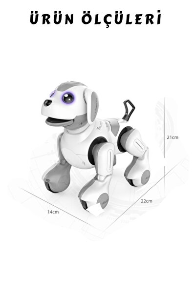 YILDIRIM OYUNCAK Uzaktan Kumandalı Full Fonksiyon Şarjlı İnteraktif Akıllı Robot Köpek Dokunmaya Duyarlı Işıklı Köpek