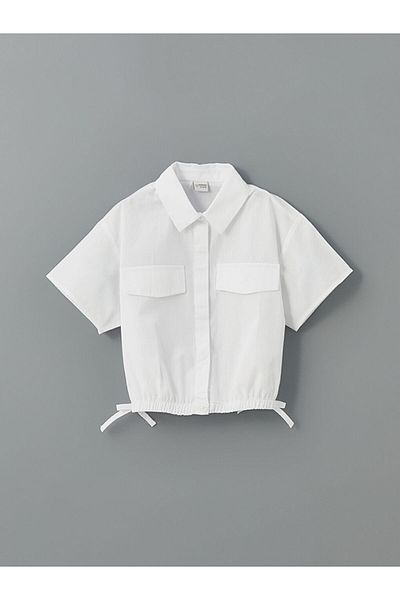 LC Waikiki Cămașă Crop pentru fete cu mânecă scurtă de bază sezon nou - S5L180Z4