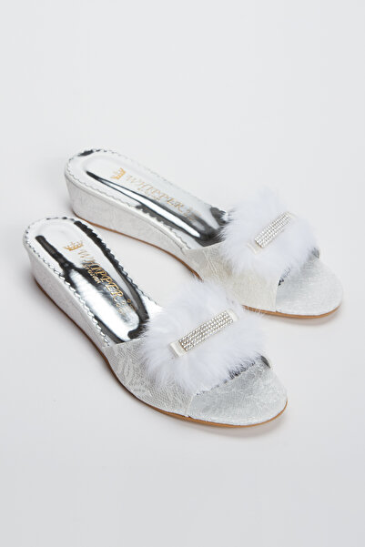 DARUGA شبشب نسائي ذو كعب منخفض ومهر فروي