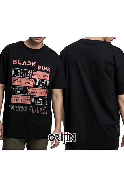 Kalic Studio Tricou negru unisex cu imprimeu Jenie Lisa Rose Jisoo Blackpink