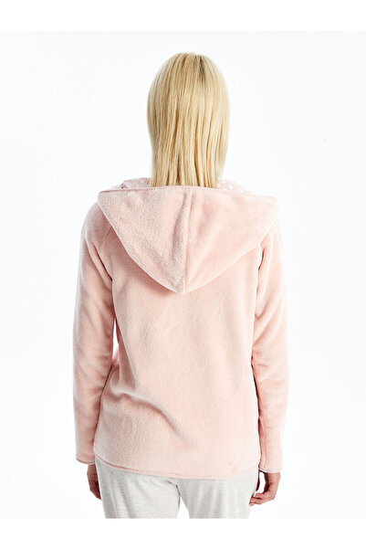 LC Waikiki Lw - Kapüşonlu Düz Uzun Kollu Kadın Pelüş Pijama Üst