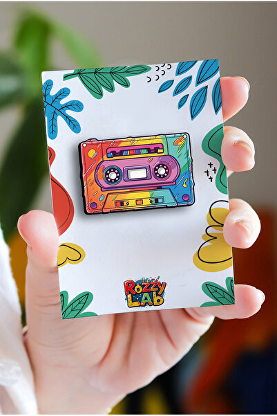 Rozzy Lab Casette Kaset - Pin - Rozet - Broş - Yaka Çanta Aksesuar