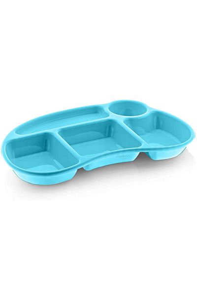 Melkan Home Children's Dinner Table D'Hôte with Turquoise Compartments - Breakfast and Dinner Plate, for Kindergarten and Nursery