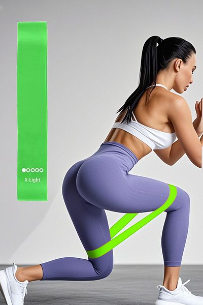 Jet مجموعة أربطة البيلاتس الهوائية من اللاتكس X-Light، شريط القرفصاء ذو ​​اللون الخفيف