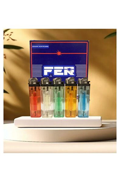 FER 50 Adet Büyük Boy Taşlı Çakmak Doldurulabilir