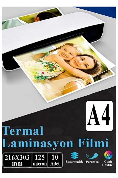 everart Laminasyon Filmi Parlak A4 10 lu 1 Paket 125 Mikron Laminasyon Kaplam...