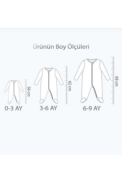 bioaksesuar Newborn Baby Rompers - 1-3-6 Months Old with Kidney Lanterns in Cotton & Stretch