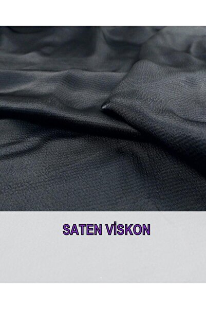 Kumaş Parça Чорний атласний віскоз (ширина 150 см x довжина 230 см)