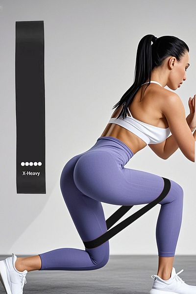 Jet مجموعة بيلاتيس الهوائية X-Heavy - شريط القرفصاء من اللاتكس باللون الأسود